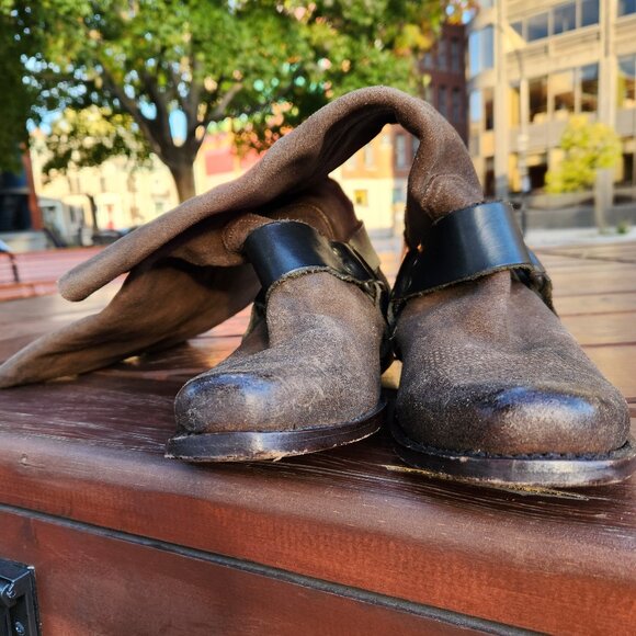 Y2K Golden Goose Distressed Leather Western Boots – Sz 10 US 🇮🇹 - Picture 11 of 16